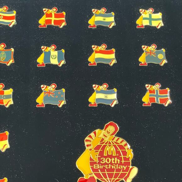 McDonalds 30th Birthday Commemorative Pin Set Vintage 1985 World Flags READ - Picture 11 of 16